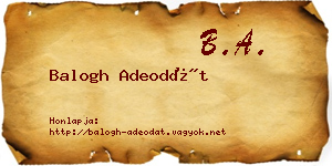 Balogh Adeodát névjegykártya
