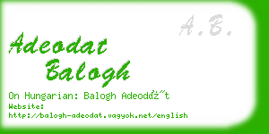 adeodat balogh business card
